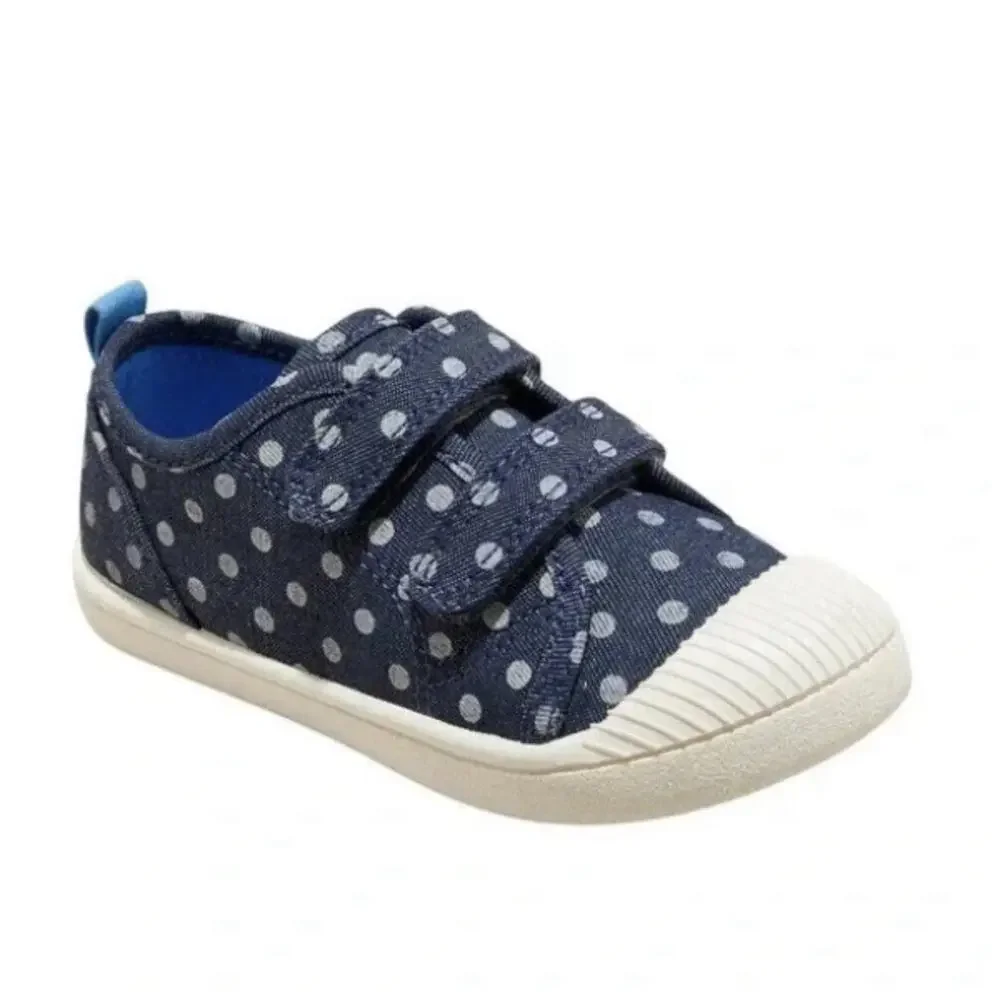 Cat and Jack Toddler Parker Sneakers Size 11 C Blue White Polka Dot NWT